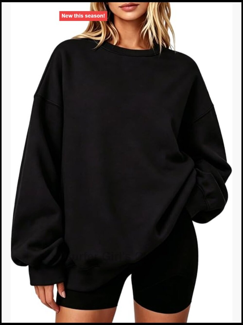 Oversized Crewneck Sweatshirt Cotton Polyester Fleece